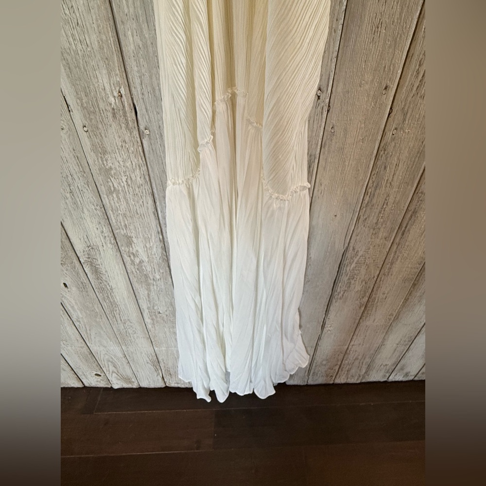 Women’s White V-Neck Maxi Dress with Straps - Picture 2 of 9